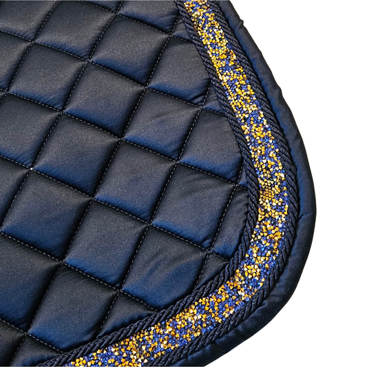 Satin Springunderlag m. Krystalkant - Navy